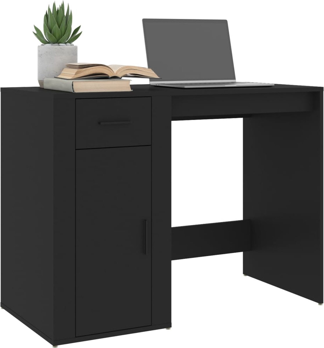 Vidaxl Bureau 100x49x75 Cm Bewerkt Hout - Zwart