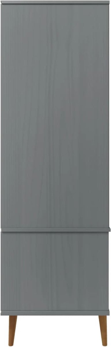 Vidaxl Kledingkast 90x55x175 Cm Massief Grenenhout - Grijs