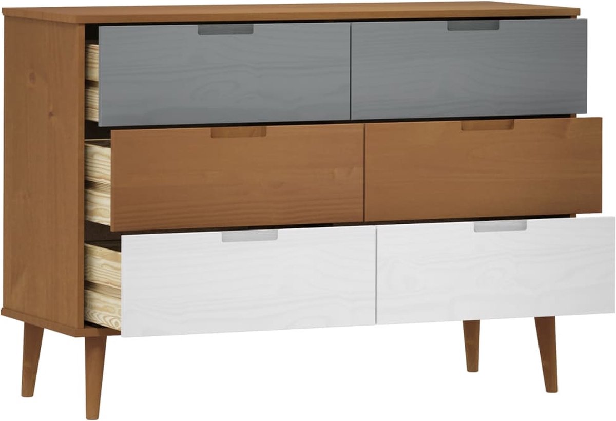 Vidaxl Ladekast 113x40x80 Cm Massief Grenenhout - Bruin