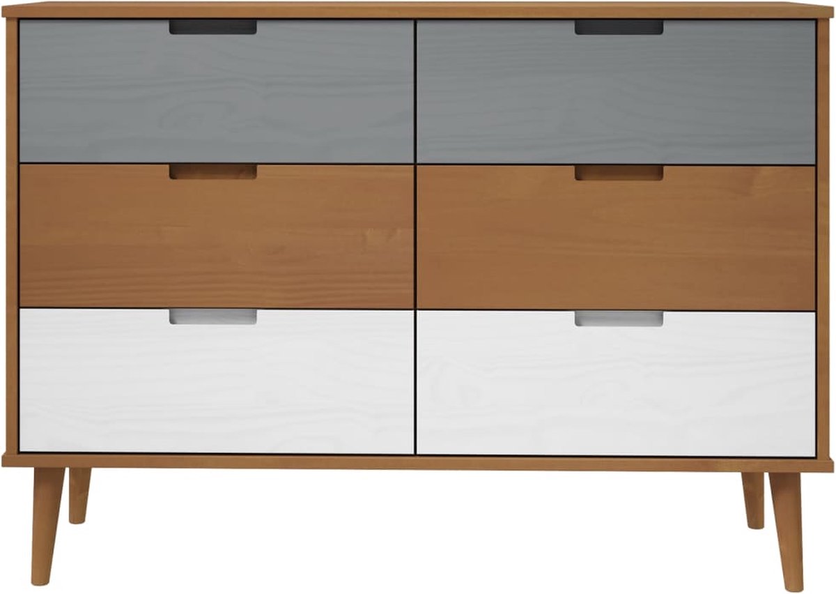 Vidaxl Ladekast 113x40x80 Cm Massief Grenenhout - Bruin