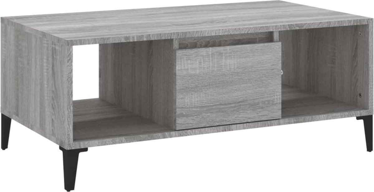 Vidaxl Salontafel 90x50x36,5 Cm Bewerkt Hout Sonoma - Grijs