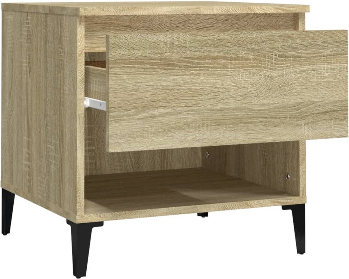 Vidaxl Bijzettafels 2 St 50x46x50 Cm Bewerkt Hout Sonoma Eikenkleurig - Bruin