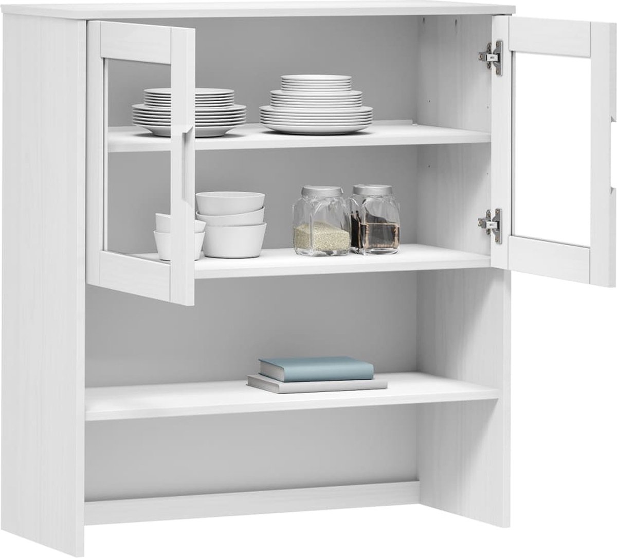 Vidaxl Opzetkast 90x35x100 Cm Massief Grenenhout Wit