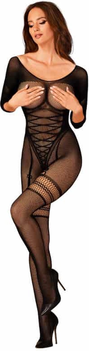 Obsessive Mesh Catsuit - Zwart