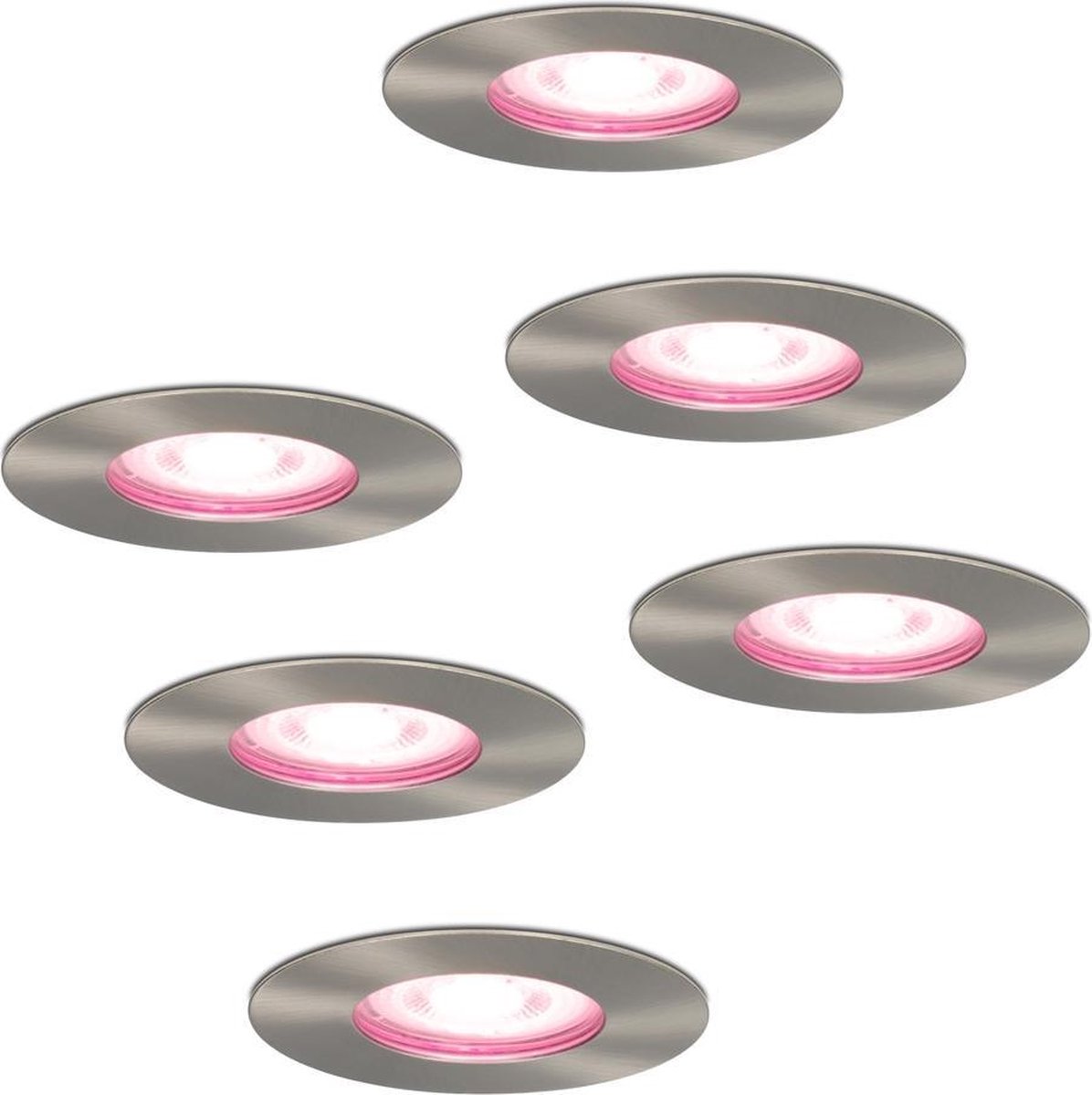 HOFTRONIC 6x Bari Smart Inbouwspots RGBWW IP65 Zilver - Silver