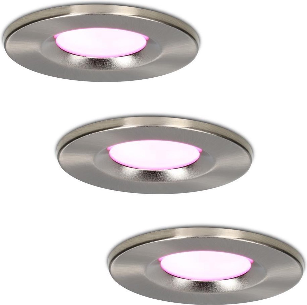 HOFTRONIC 3x Venezia Smart Inbouwspots RGBWW IP65 Zilver - Silver