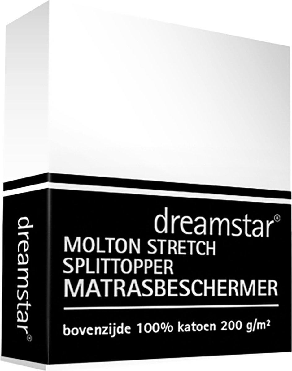 Dreamstar Hoeslaken Molton Stretch Splittopper 160 X 200 Cm - 180 X 200 Cm