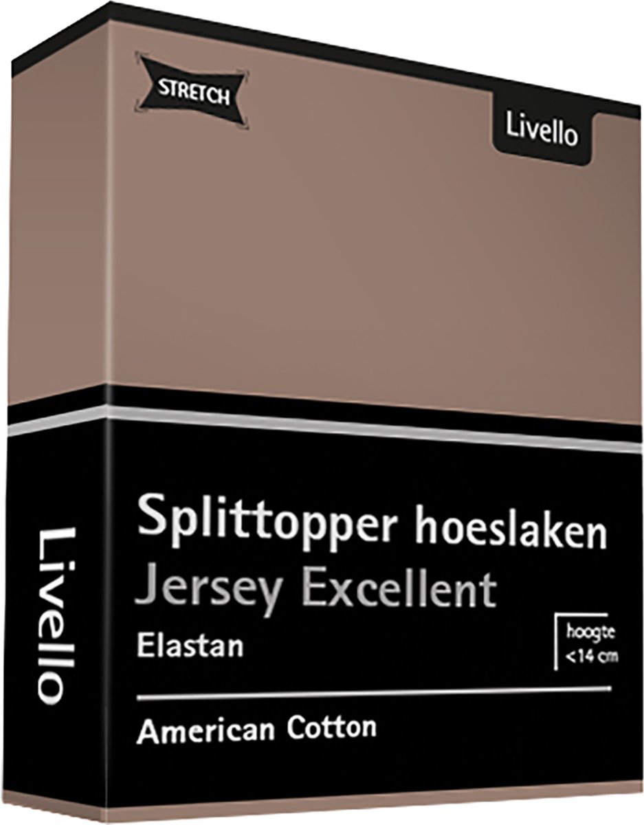 Livello Hoeslaken Splittopper Jersey Excellent Brown 180 X 200 Cm - Bruin