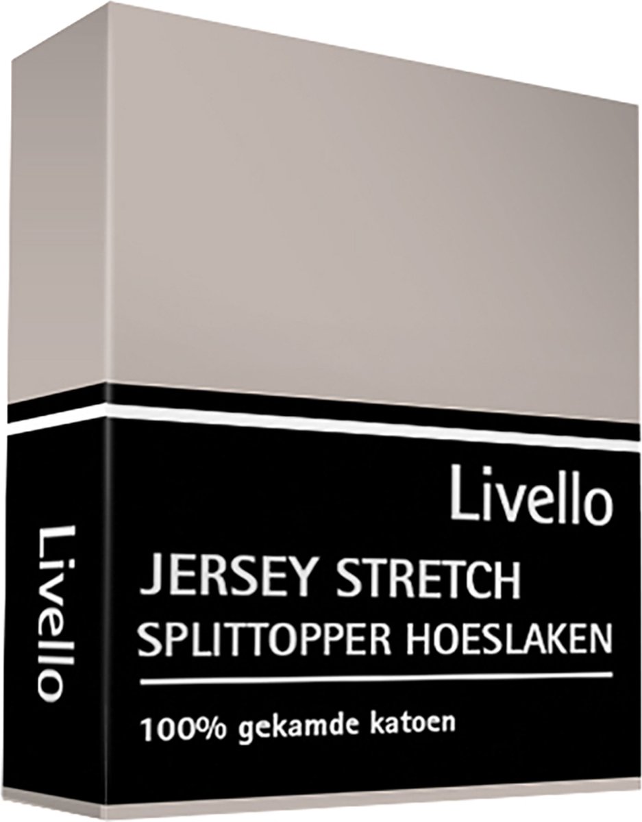 Livello Hoeslaken Splittopper Jersey Stone 160 X 210 Cm - Beige