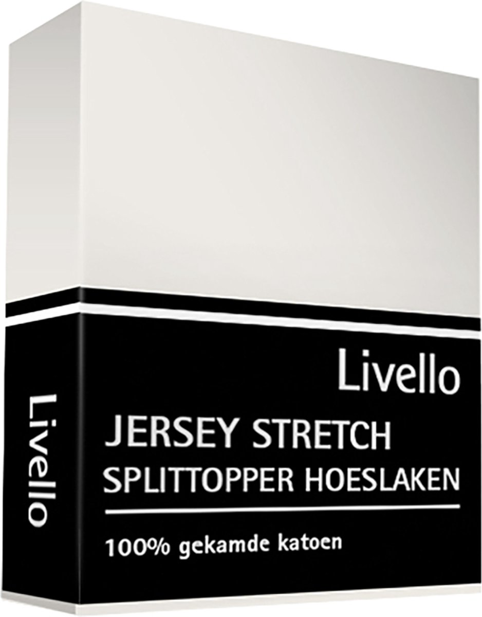 Livello Hoeslaken Splittopper Jersey Offwhite 180 X 200/ 210 Cm - Beige