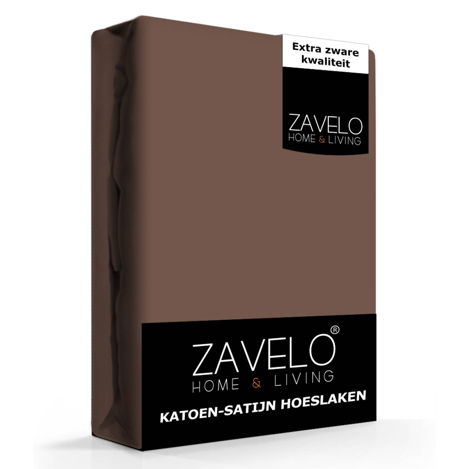 Slaaptextiel Zavelo Katoen - Hoeslaken Katoen Satijn Taupe - Zijdezacht - Extra Hoog-1-persoons (90x200 Cm)