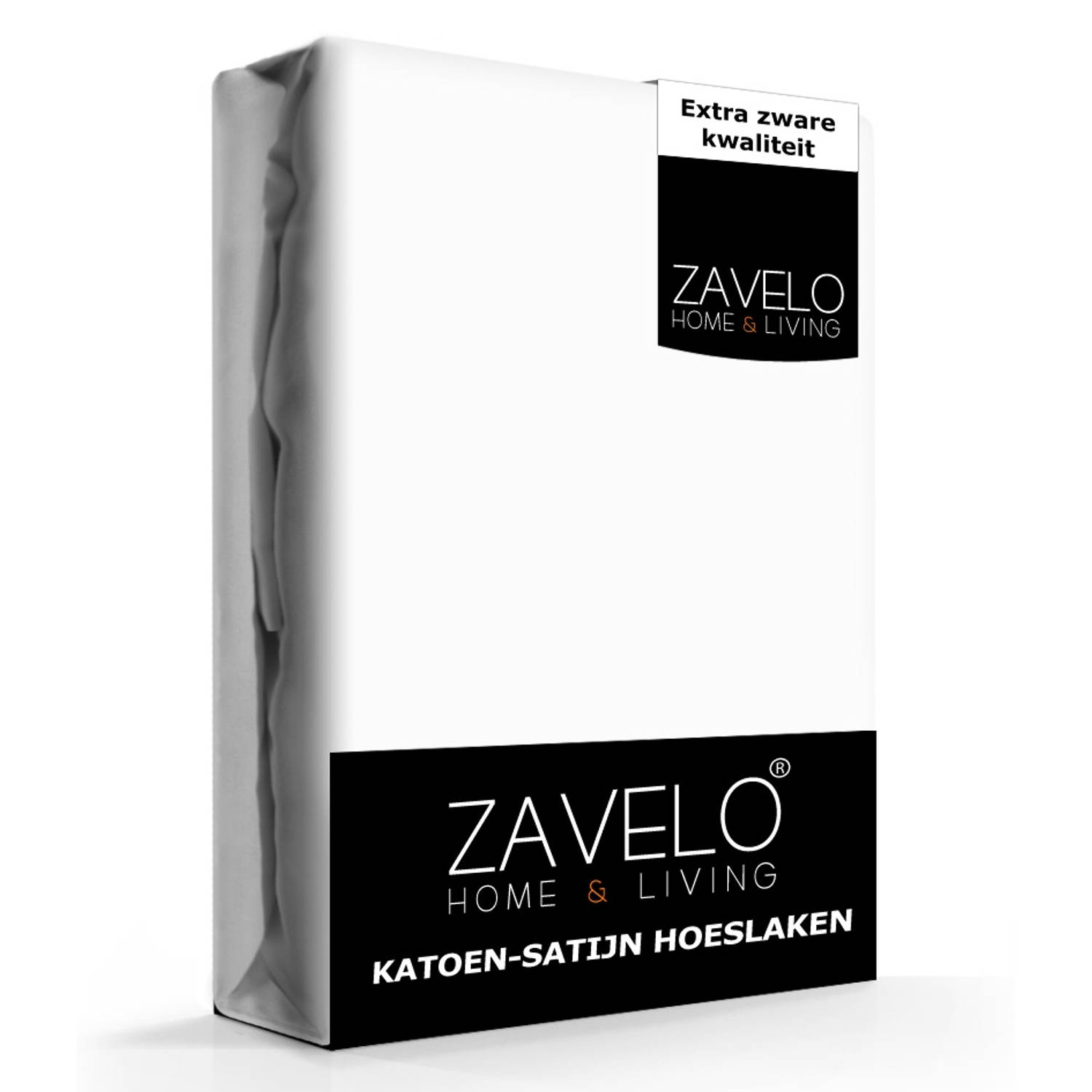 Slaaptextiel Zavelo Katoen - Hoeslaken Katoen Satijn Wit - Zijdezacht - Extra Hoog-twijfelaar (120x200 Cm)