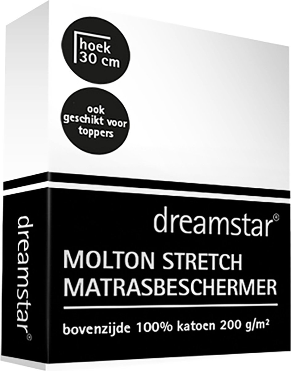 Dreamstar Hoeslaken Molton Stretch Hoekhoogte 30 Cm 140 X 200 Cm