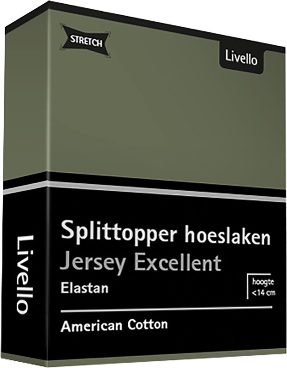 Livello Hoeslaken Splittopper Jersey Excellent Green 180 X 200 Cm - Groen