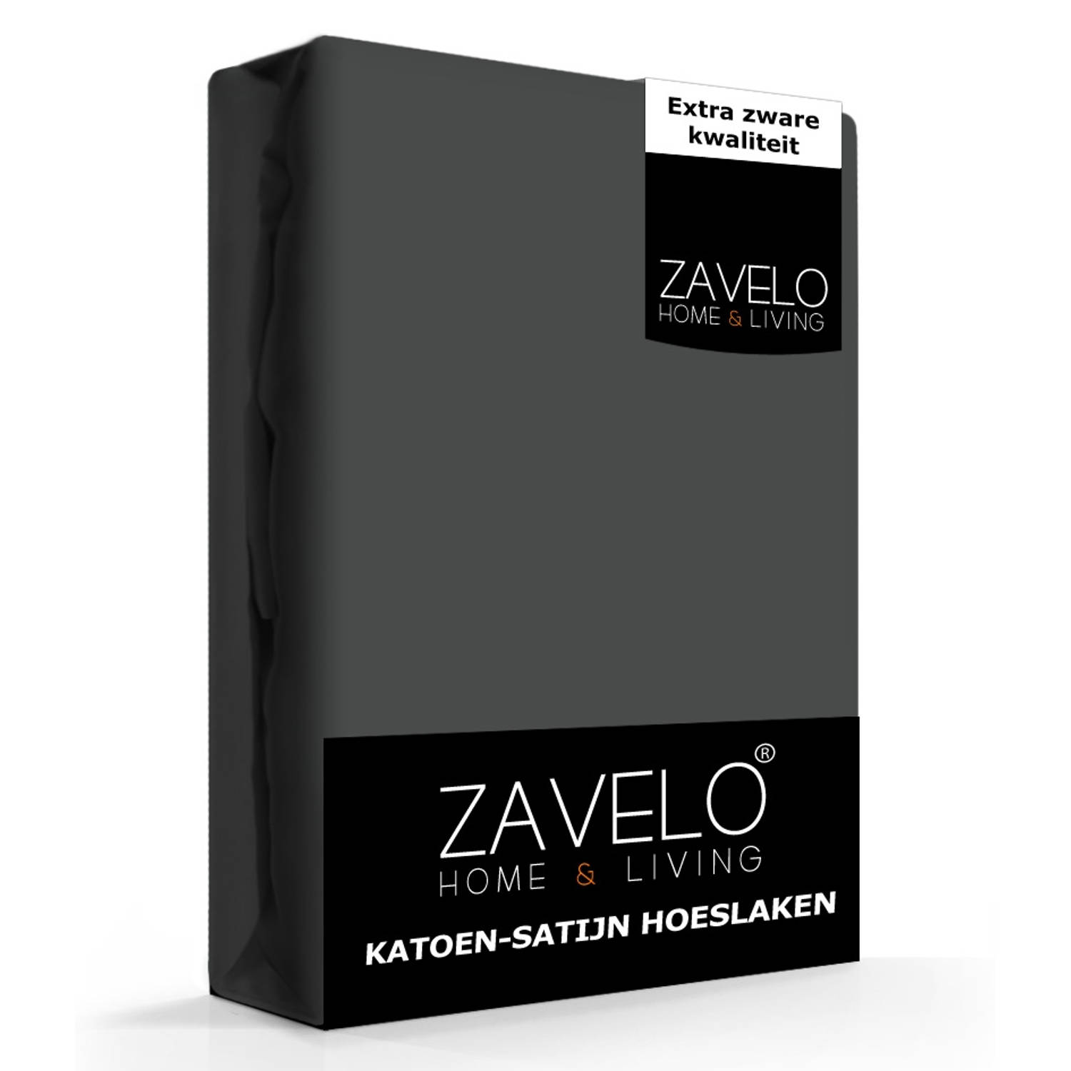 Slaaptextiel Zavelo Katoen - Hoeslaken Katoen Satijn Antraciet - Zijdezacht - Extra Hoog-2-persoons (140x200 Cm) - Grijs