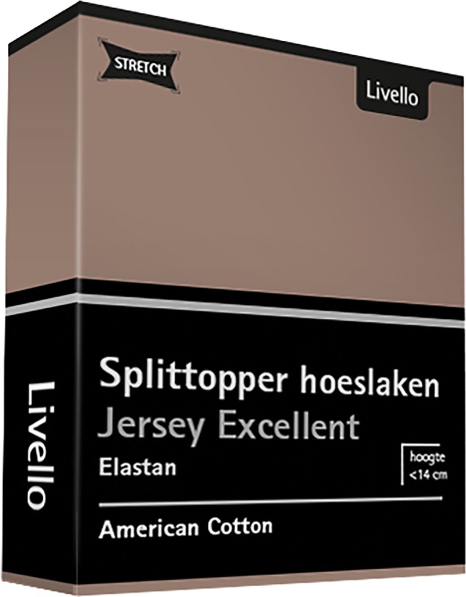 Livello Hoeslaken Splittopper Jersey Excellent Brown 140 X 200 Cm - Bruin