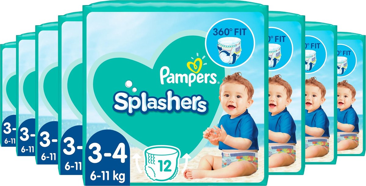 Pampers - Splashers - Wegwerpbare Zwemluiers - Maat 3/4 - 96 Stuks