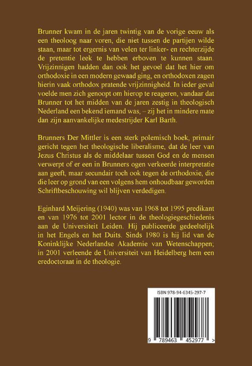 Emil Brunner De Middelaar