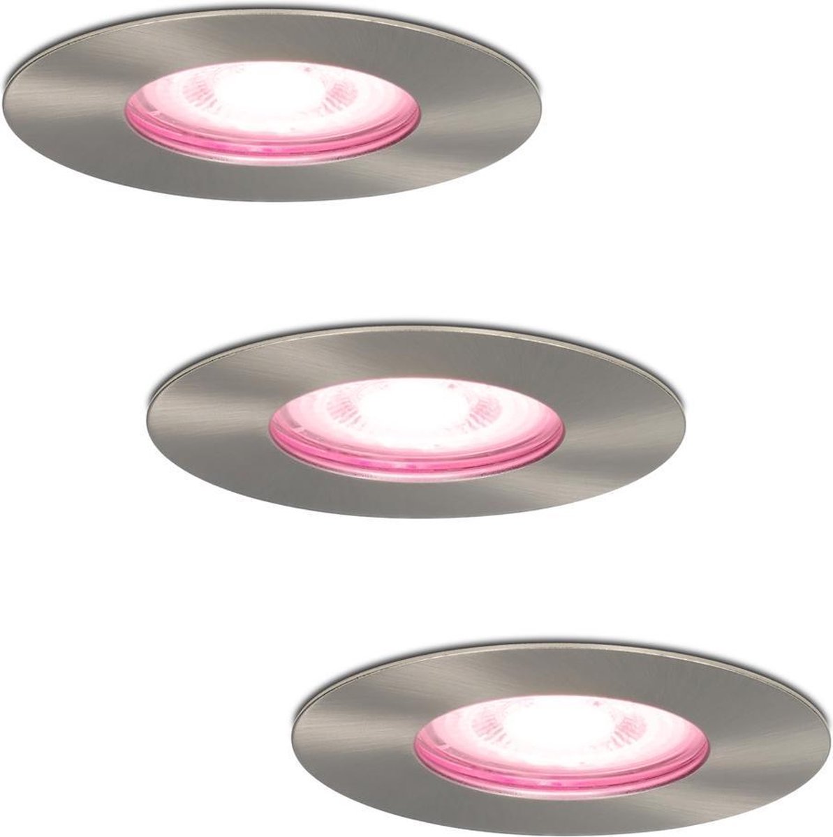 HOFTRONIC 3x Bari Smart Inbouwspots RGBWW IP65 Zilver - Silver