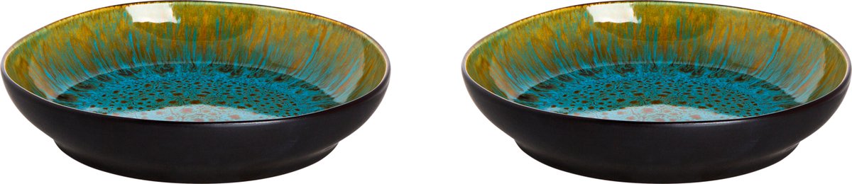 Palmer Bord diep Lotus 21 cm Stoneware 2 stuk(s) - Turquoise