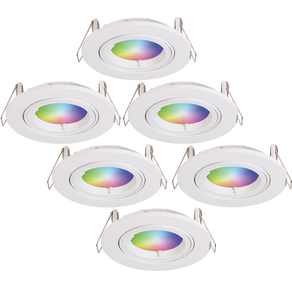 HOFTRONIC 6x Dublin Smart Inbouwspots RGBWW IP20 Wit