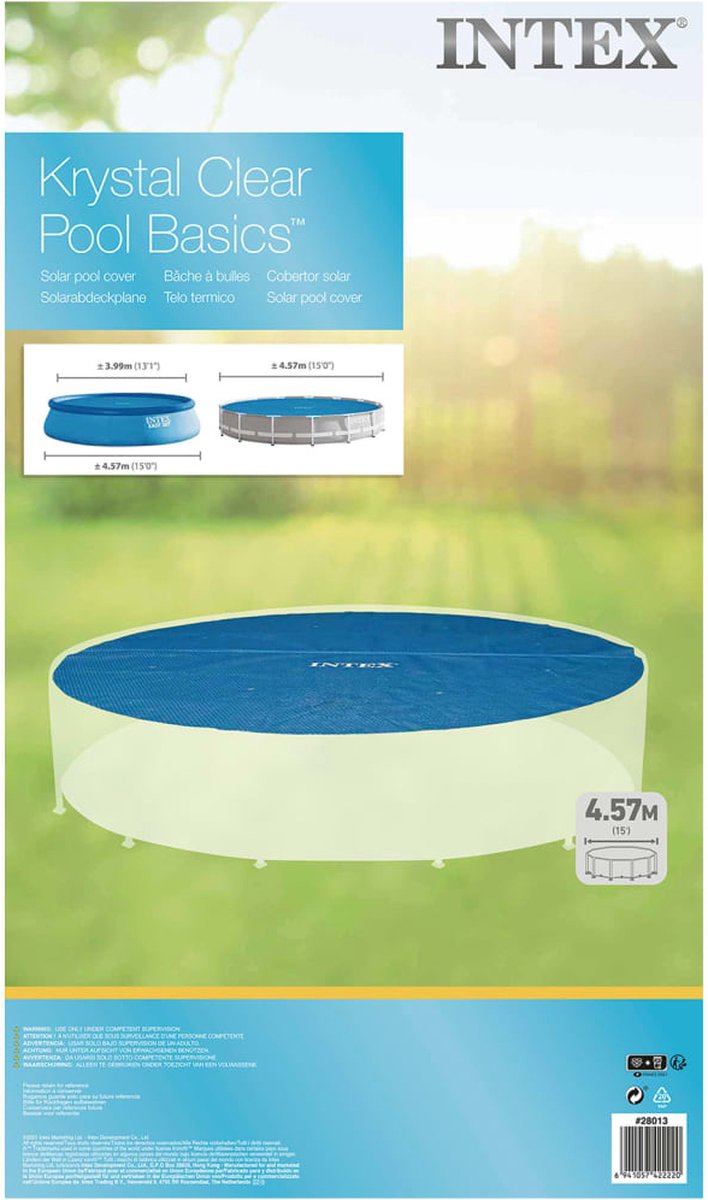 Intex Solarzwembadhoes 448 cm polyetheen - Blauw