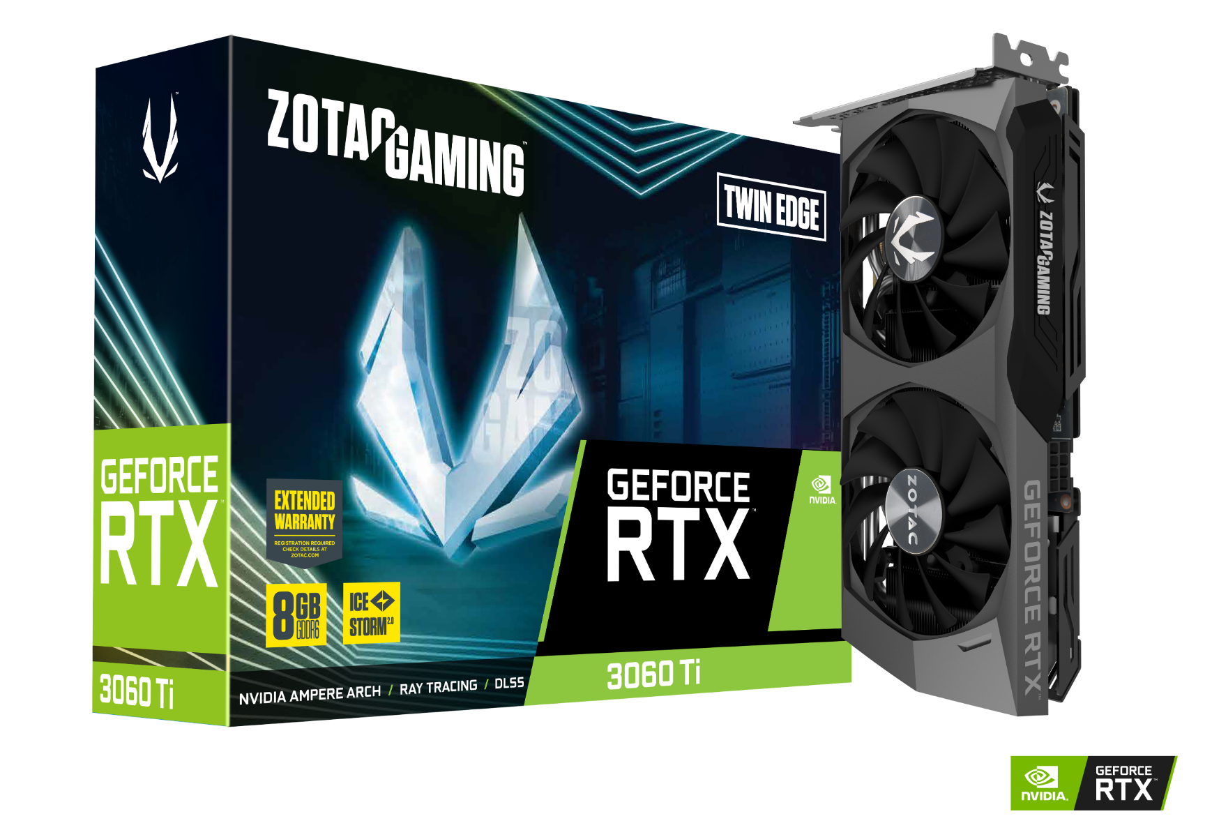 Zotac Grafische Kaart GeForce RTX™ 3060 Ti Twin Edge LHR 8GB GDDR6 - Negro