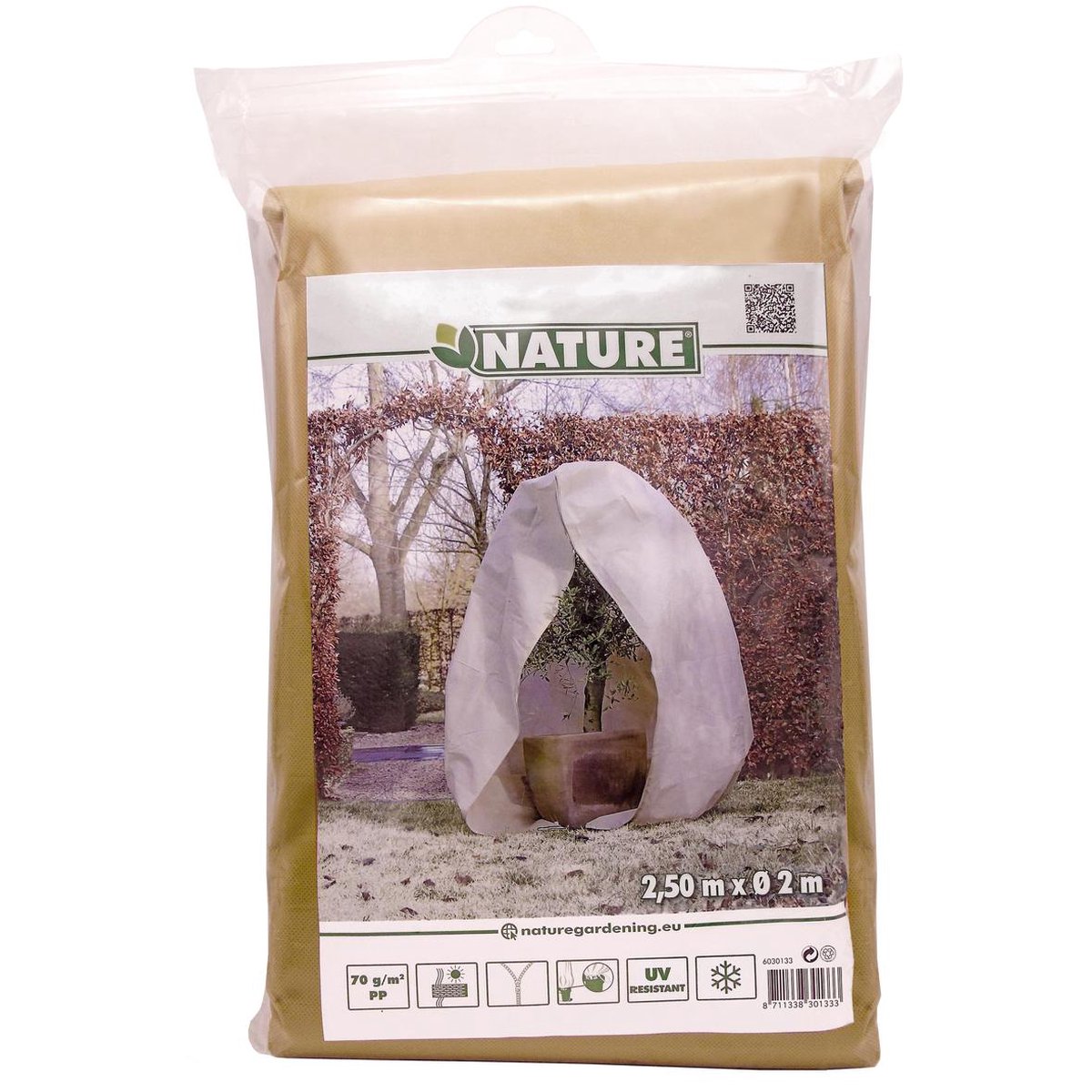 Nature Winterhoes met rits 70 g/m² 2x2,5 m - Beige