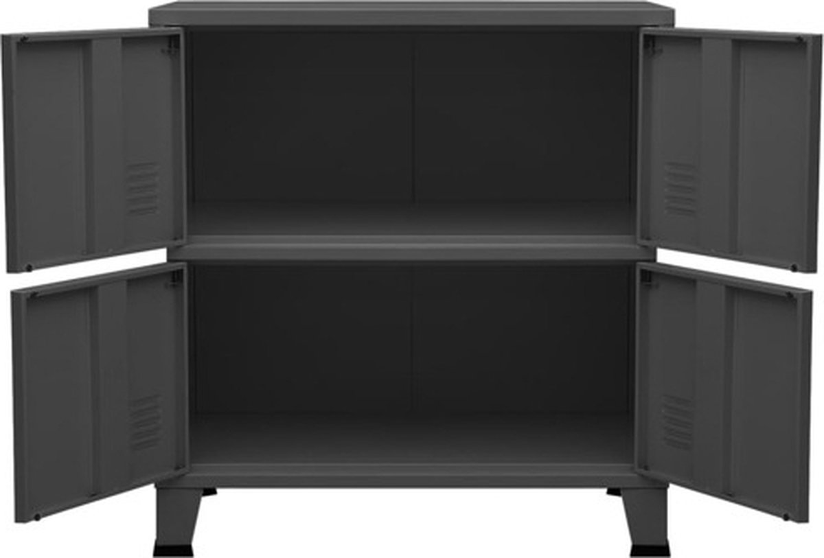vidaXL Opbergkast industrieel 75x40x80 cm staal antracietkleurig