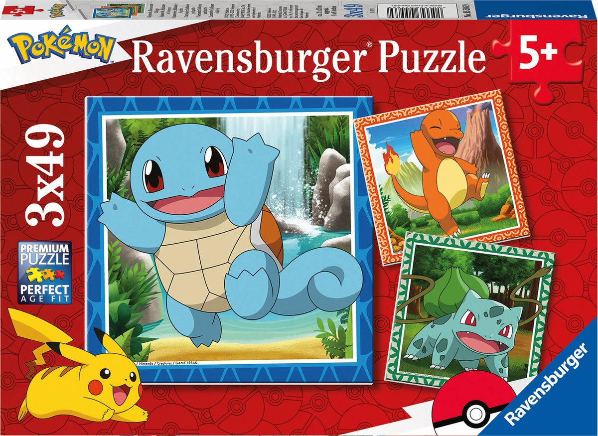 Ravensburger - Puzzle 3X49 Pokemon