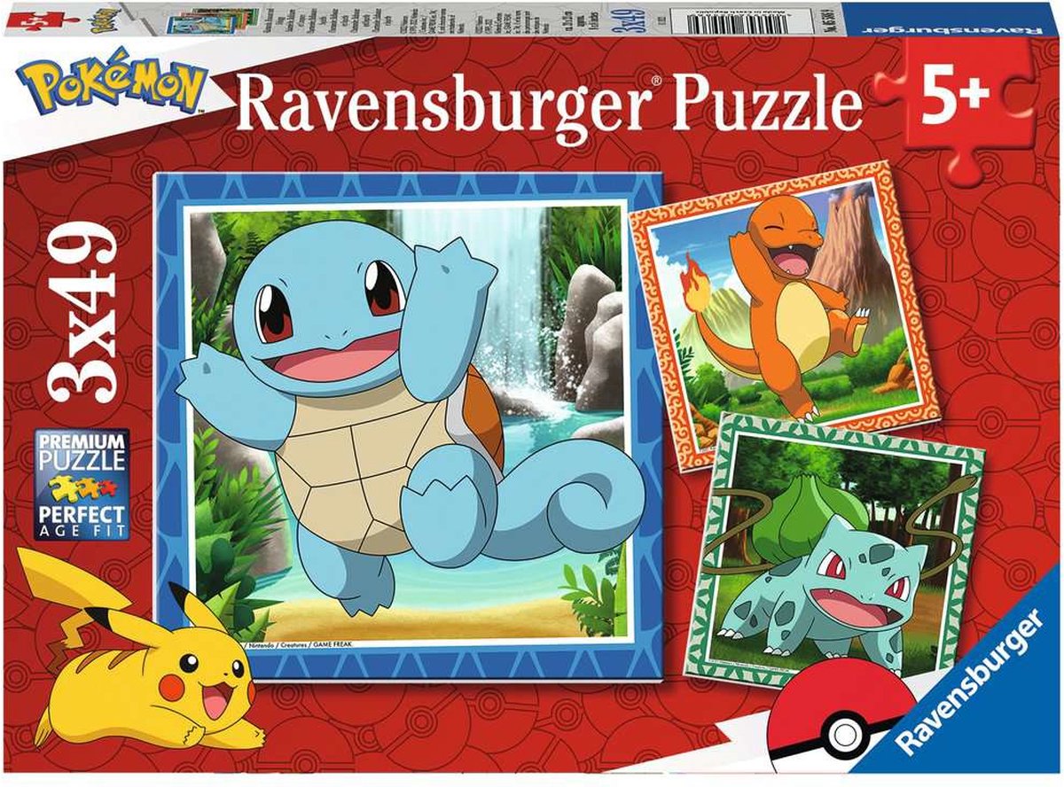 Ravensburger - Puzzle 3X49 Pokemon