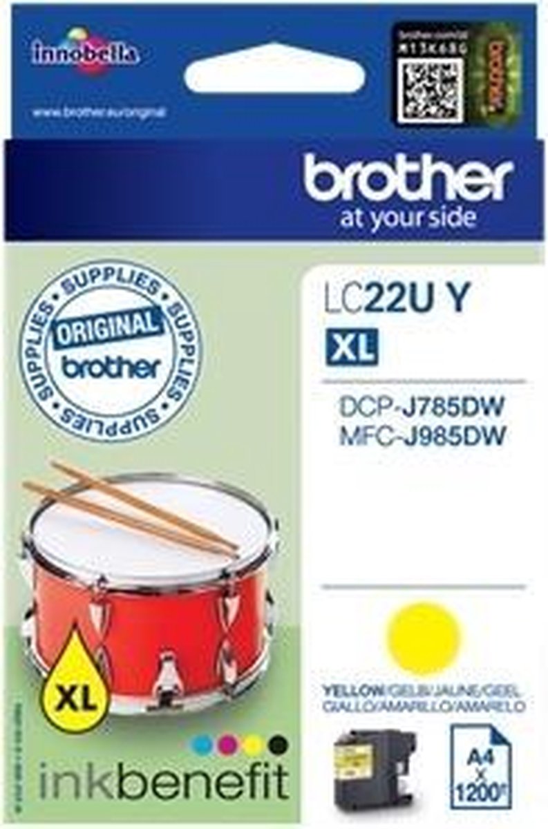 Brother LC-22UY inktcartridge Original - Geel