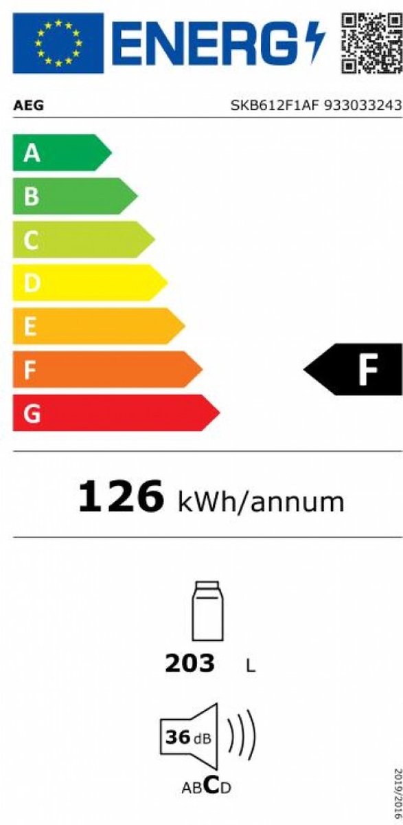 AEG SKB612F1AF inbouw 1-deurskoelkast