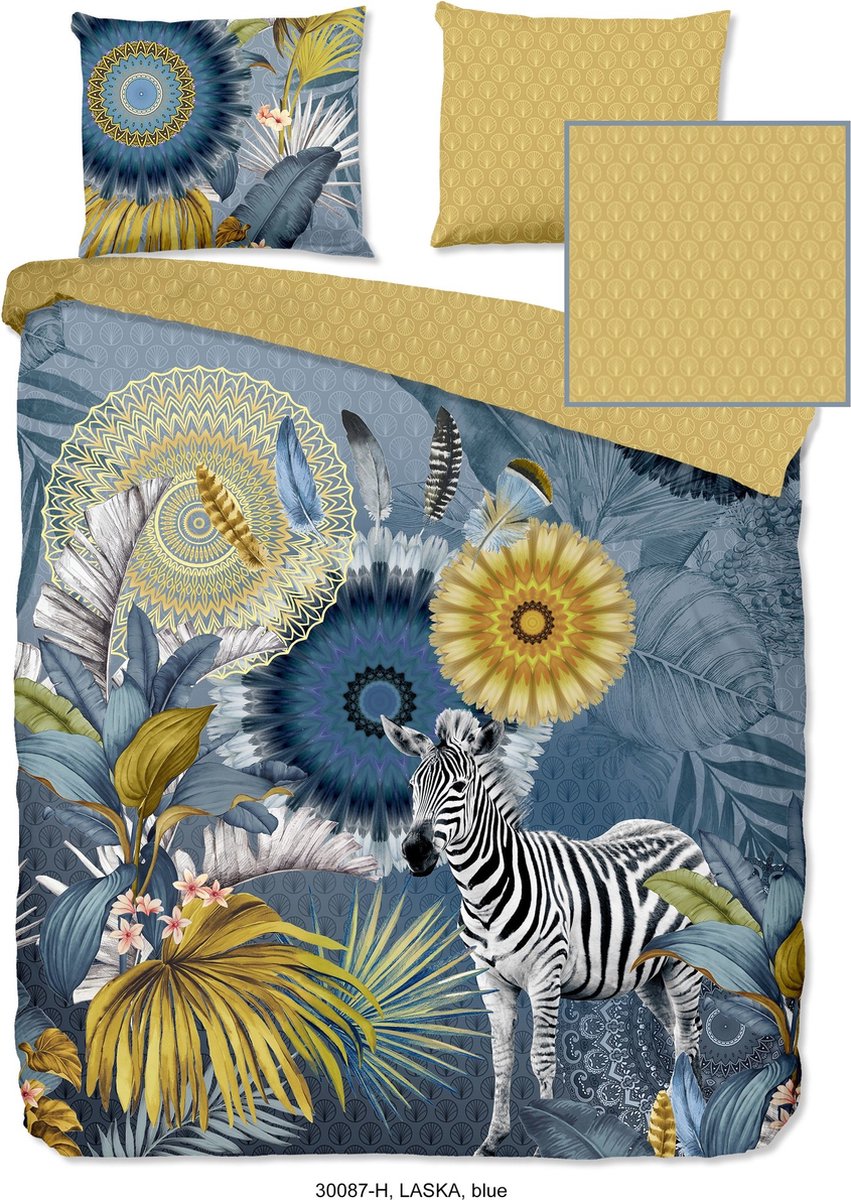 Hip Laska Dekbedovertrek 2-persoons (200 x 200/220 cm + 2 kussenslopen) Dekbedovertrek - Blauw