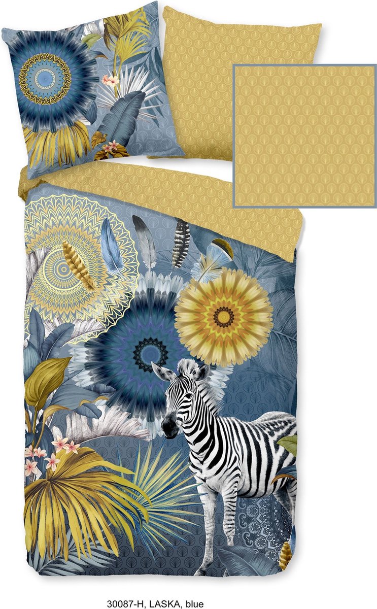 Hip Laska Dekbedovertrek 2-persoons (200 x 200/220 cm + 2 kussenslopen) Dekbedovertrek - Blauw
