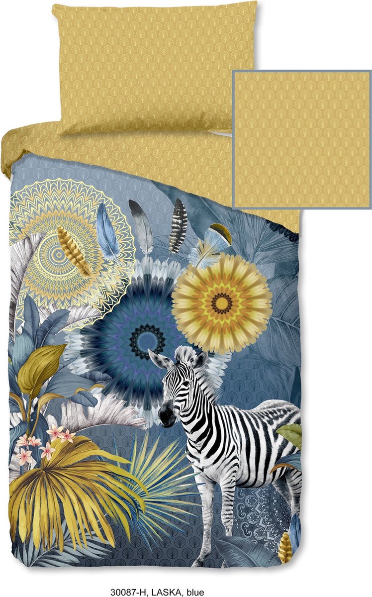 Hip Laska Dekbedovertrek 2-persoons (200 x 200/220 cm + 2 kussenslopen) Dekbedovertrek - Blauw