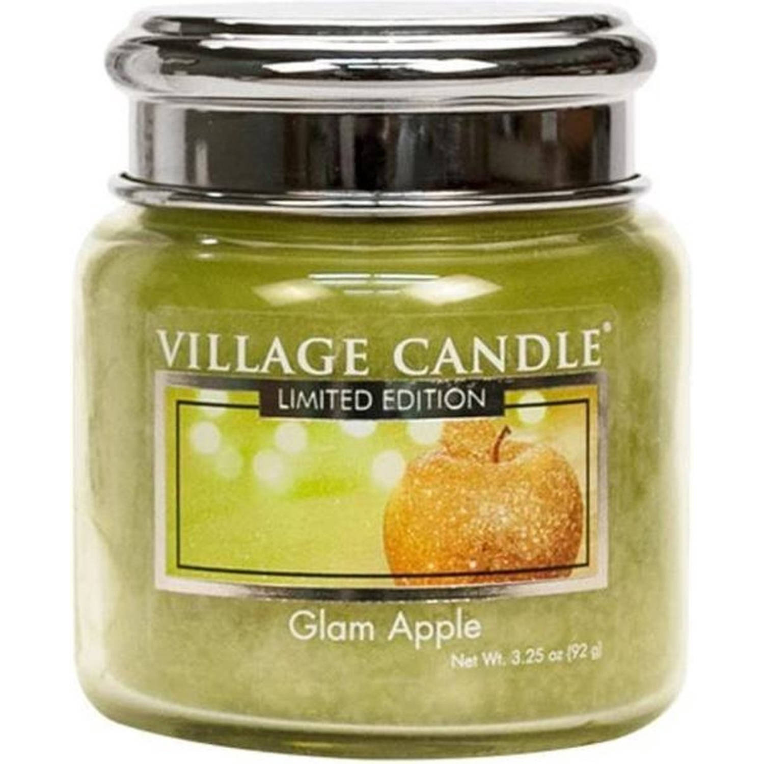 Village Candle Kaars Glam Apple 6,5 X 7 Cm Wax Licht - Groen