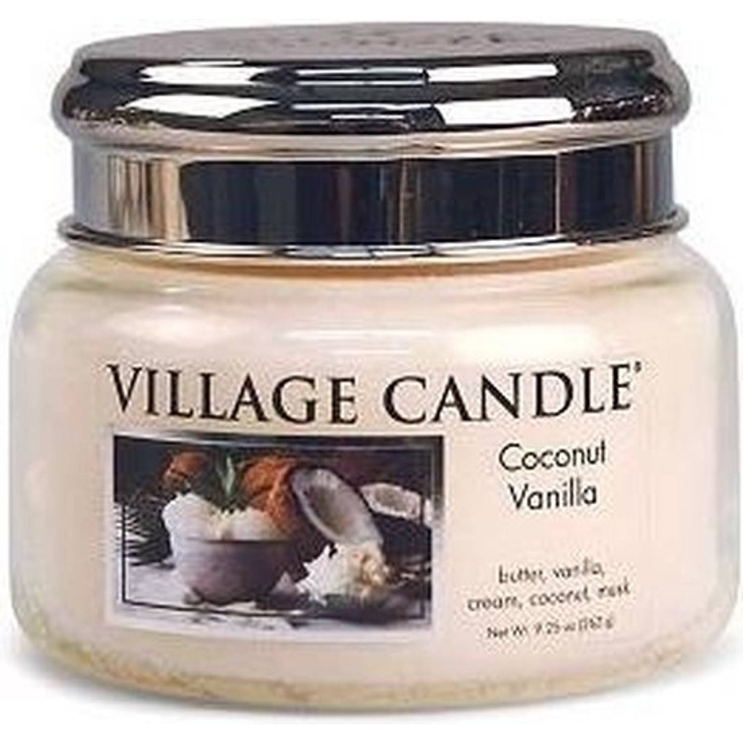 Village Candle Village Geurkaars Coconut Vanilla Boter Vanille Room Kokos Musk - Small Jar