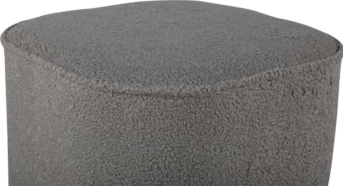 Piff Poef, Hocker Ø44cm Teddystof. - Grijs