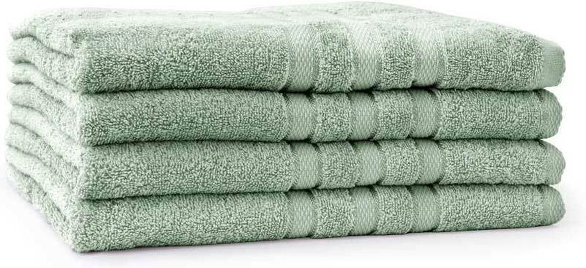 Linnick Pure Douchelaken 70x140cm - Soft Green - Set Van 4 - Groen