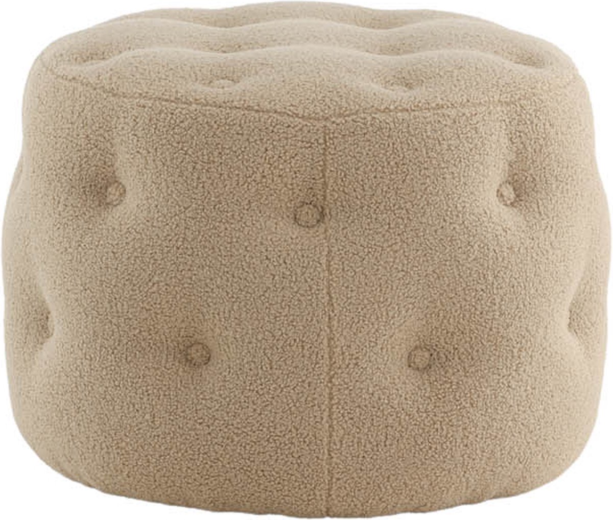 Benjamin Poef, Hocker Ø55cm Teddystof. - Beige