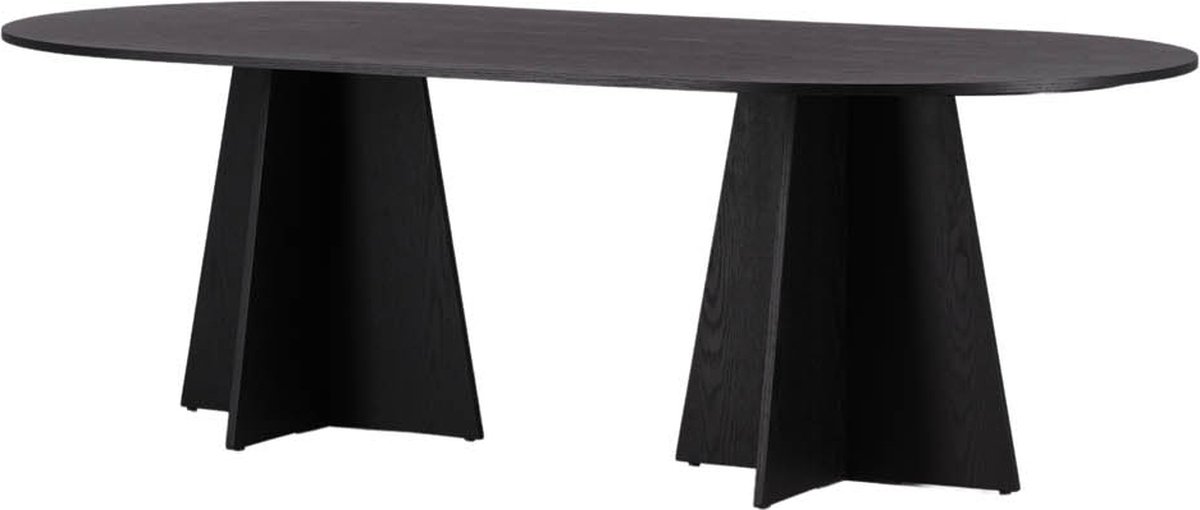 Bootcut Eetkamertafel 115x230cm. - Zwart