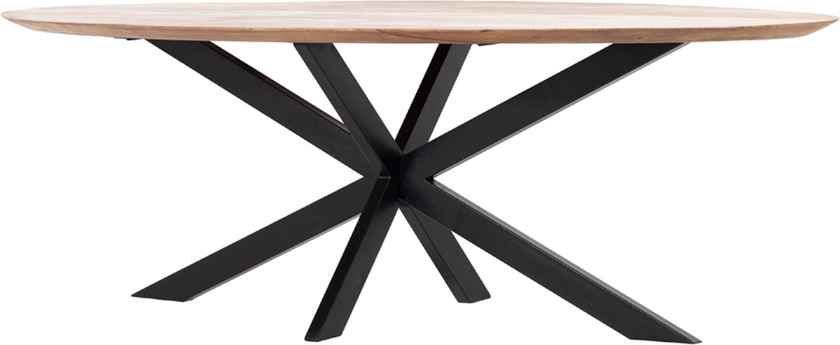 Giga Meubel Eettafel Ovaal 160cm - Naturel - Mangohout - Tafel Diamond - Bruin