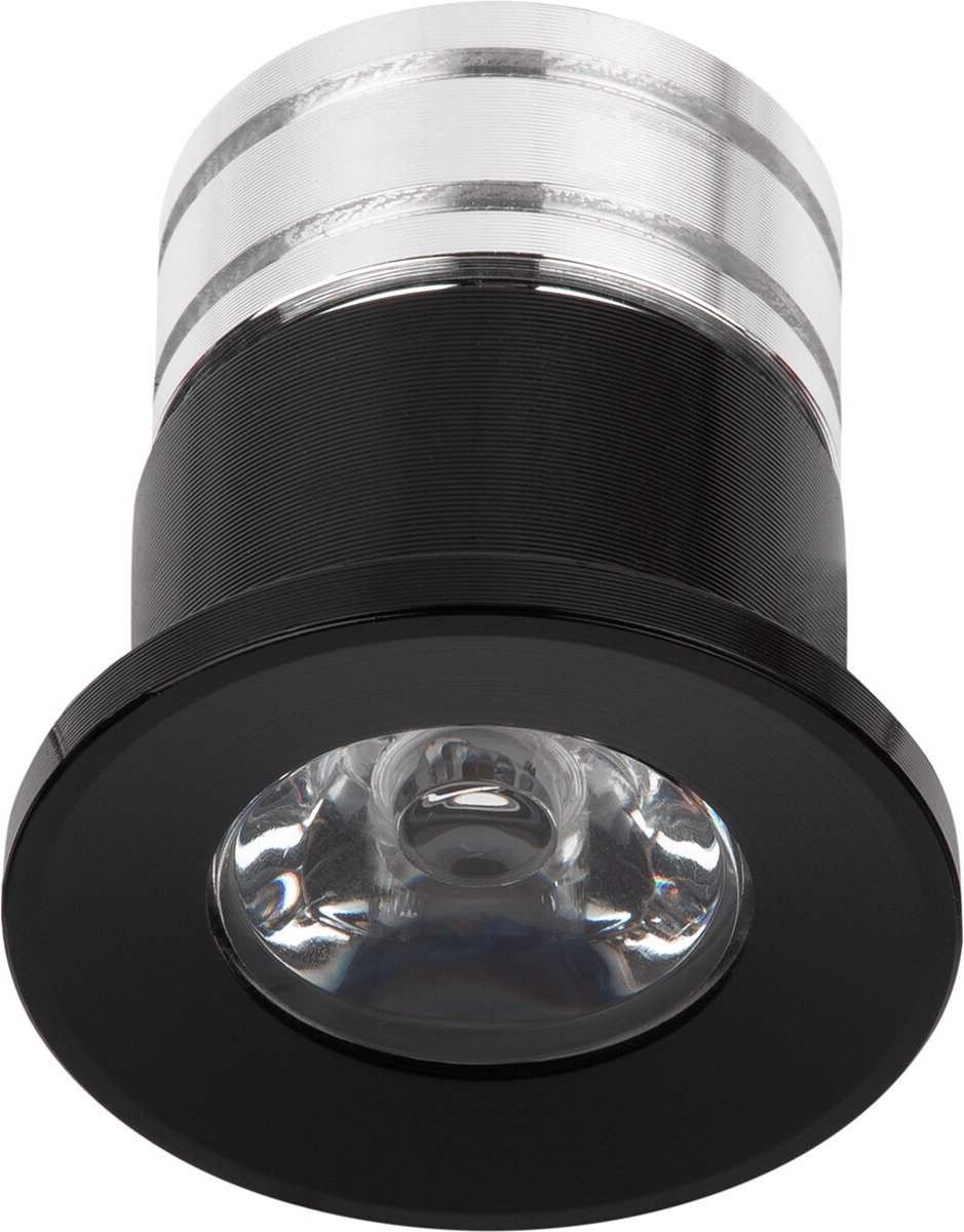 Led Veranda Spot Verlichting - 3w - Warm Wit 3000k - Inbouw - Rond - Mat - Aluminium - Ø31mm - Zwart