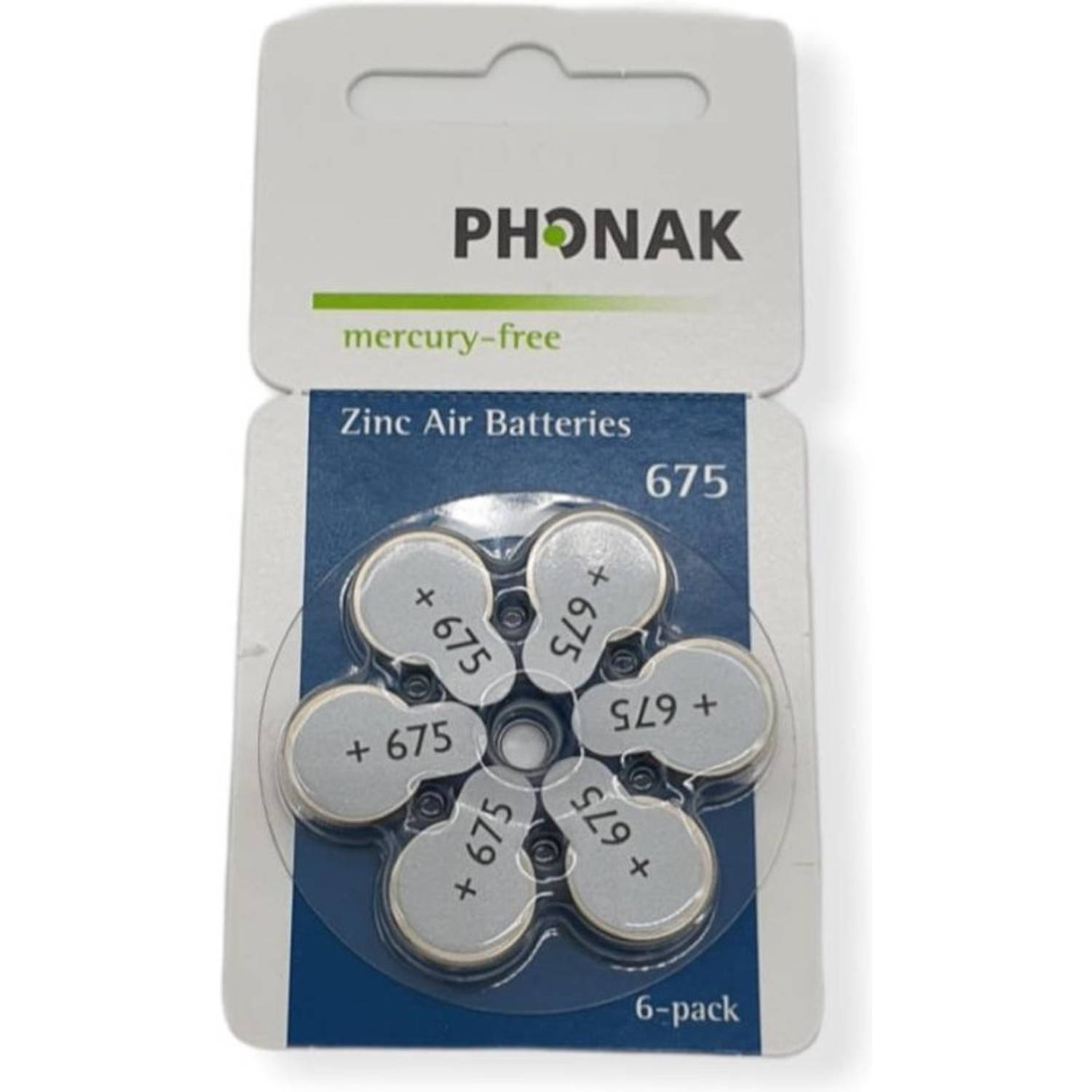 Phonak Hoortoestel Batterij P675 Blauwe Sticker 10 Pakjes 60 Batterijen