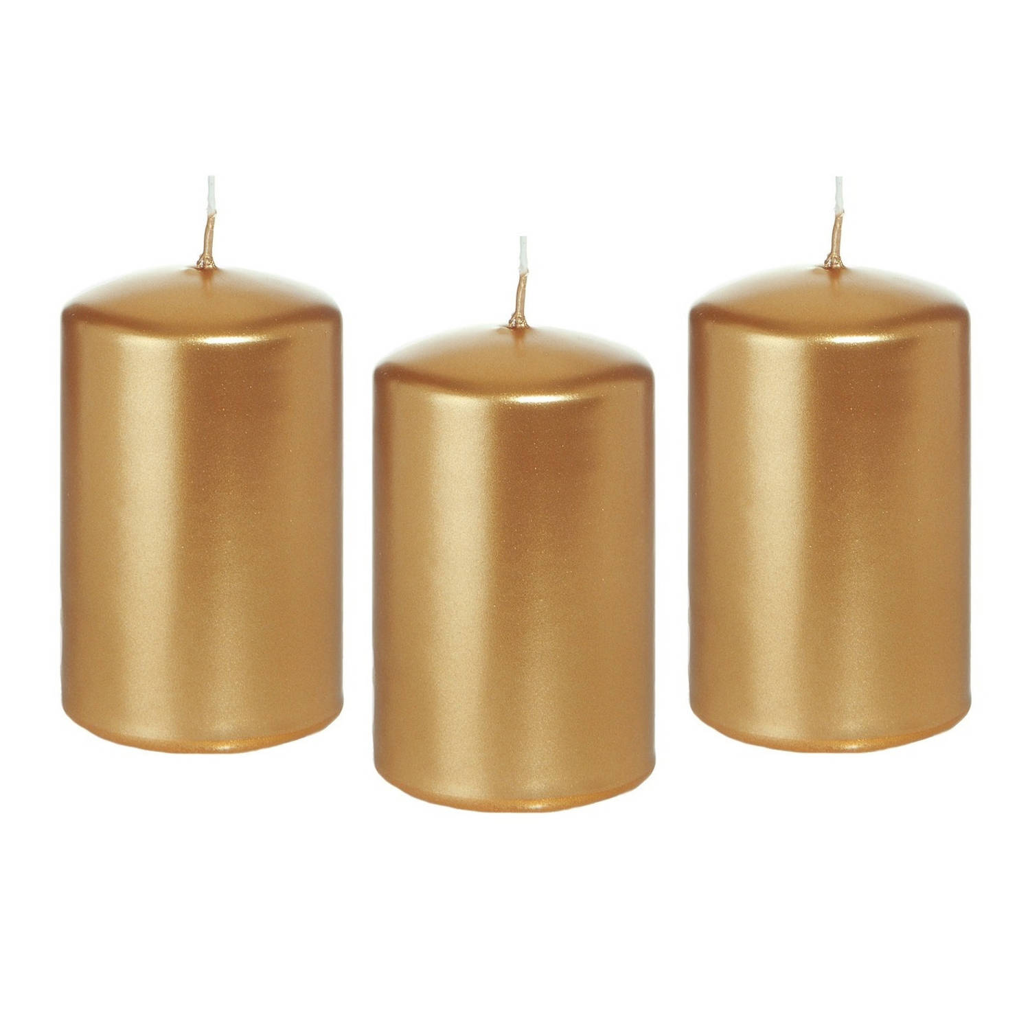 Trend Candles 8x Gouden Cilinderkaars/stompkaars 5 X 8 Cm 18 Branduren - Stompkaarsen