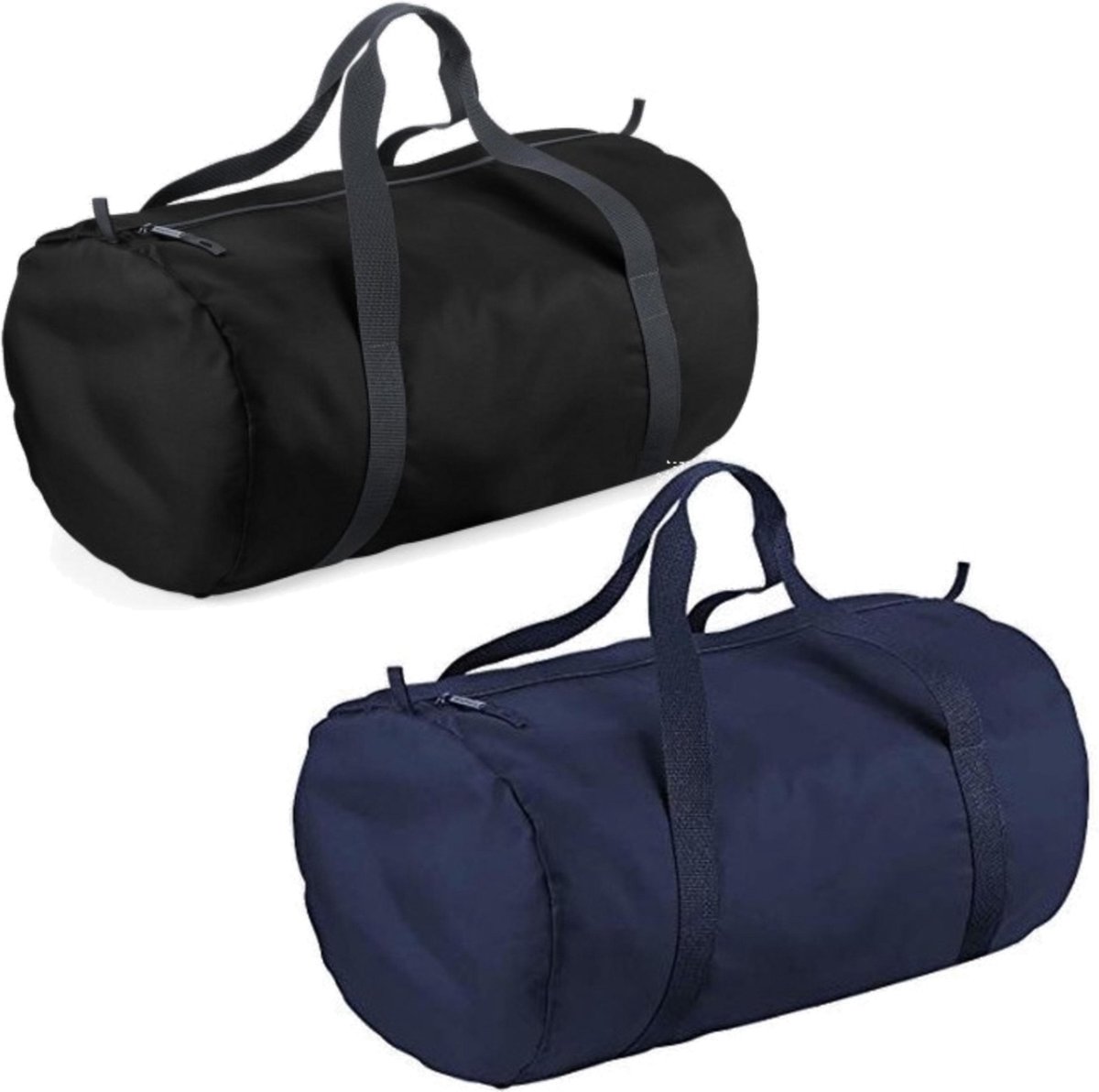 Decoris Set Van 2x Kleine Sport/draag Tassen 50 X 30 X 26 Cm En Donkerblauw - Sporttassen - Zwart