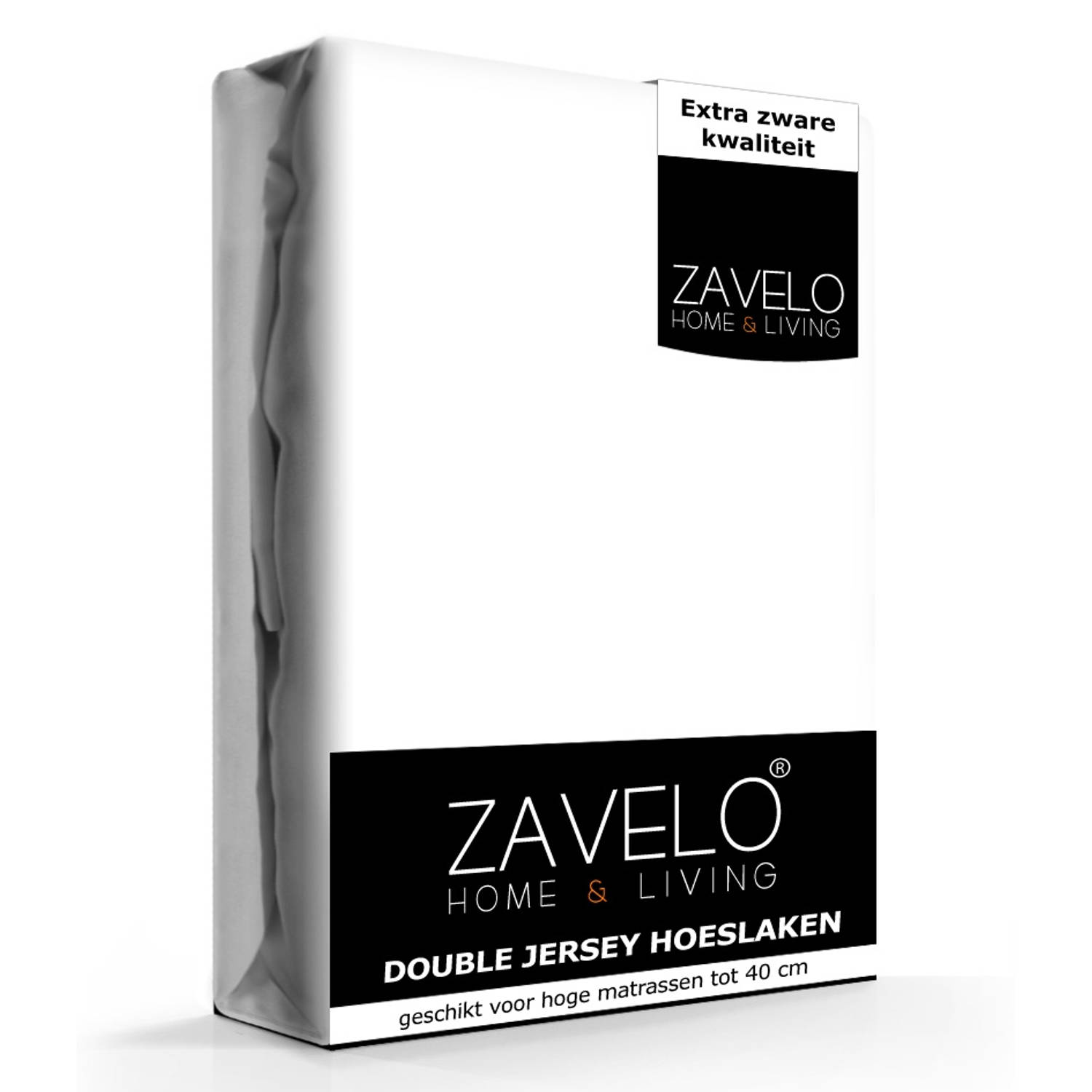 Slaaptextiel Zavelo Double Jersey Hoeslaken Wit-lits-jumeaux (200x220 Cm)