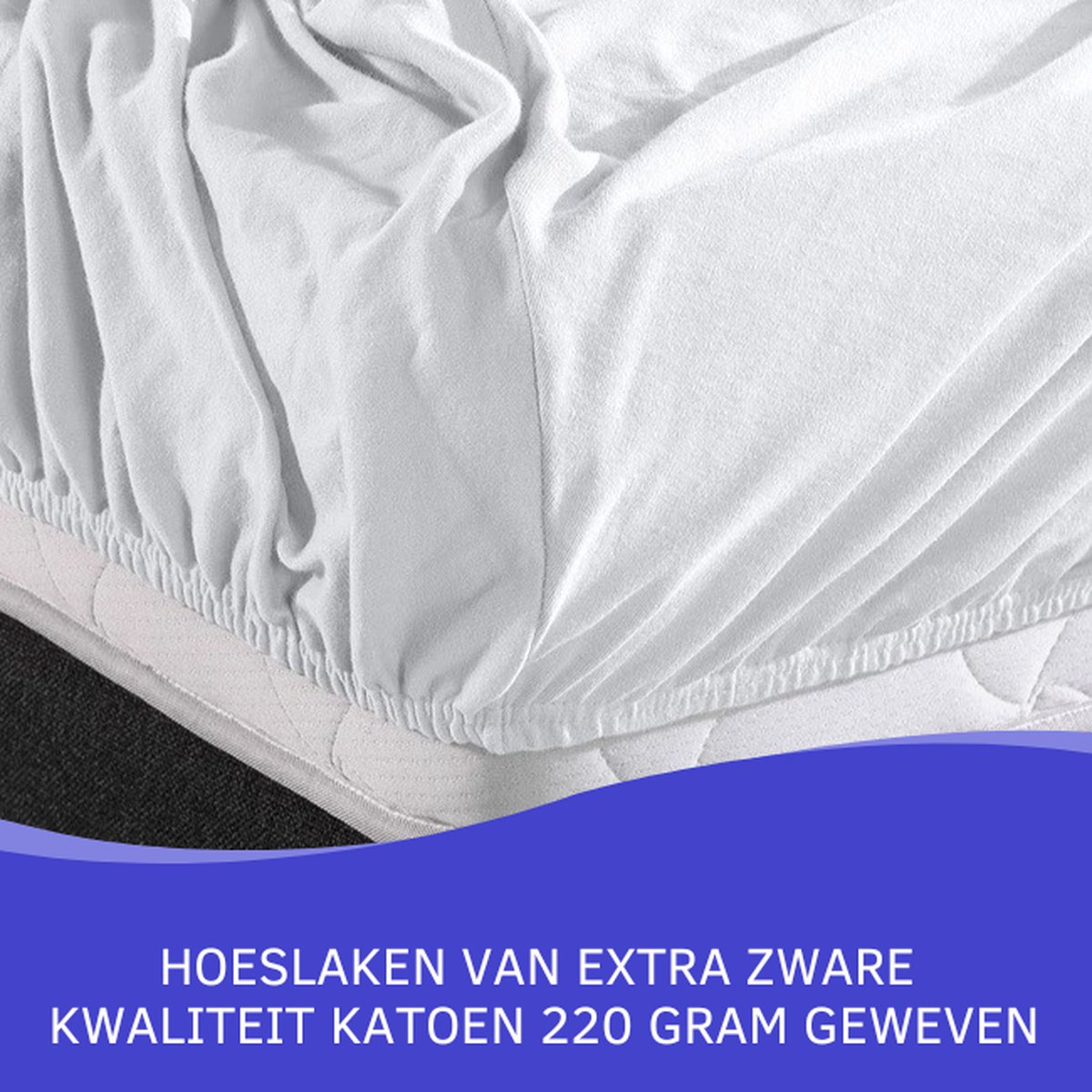 Slaaptextiel Zavelo Double Jersey Hoeslaken-lits-jumeaux (160x200 Cm) - Blauw