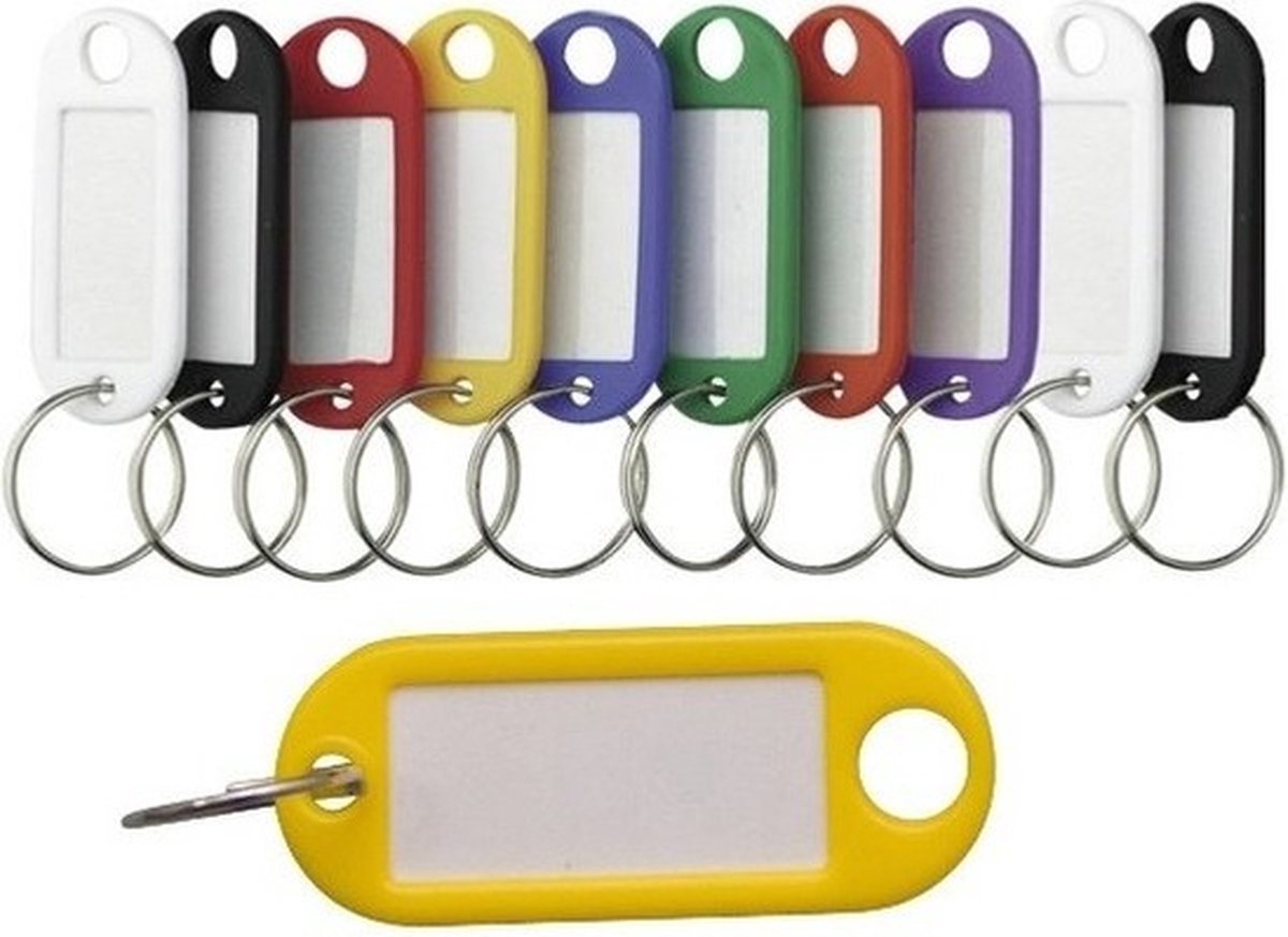 Houten Sleutelkastje Met 10x Stuks Sleutellabels - 19 X 28 Cm - Sleutelkluisjes - Bruin